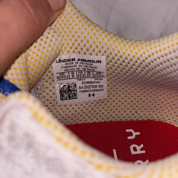 Men Sz 9 / Women 10.5 Under Armor Curry Flow 10 Dub Nation Home PE 3027510-100 - Picture 6 of 6